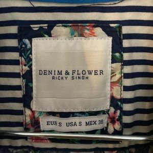 Denim and Flower button up